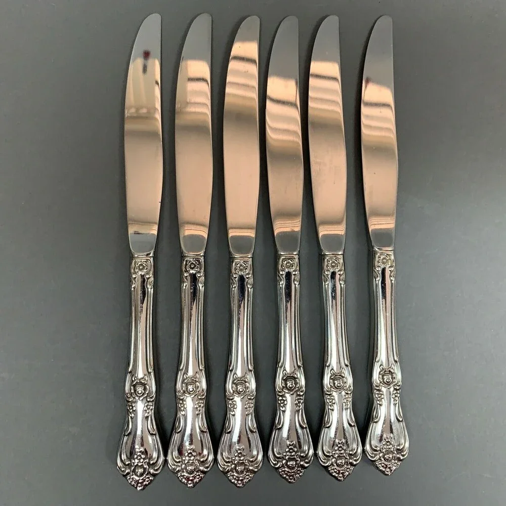 Knives Flowers Floral Stainless Steel USA Lot of 6